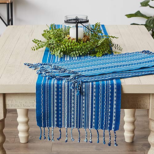 DII Southwest Collection Tabletop, Table Runner, 14x72, Blue - color: Blue, size: Table Runner, 14x72"