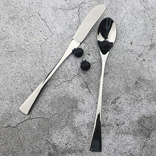 JASHII 18/10 Stainless Steel 4 Piece Mirror Polished Silver Butter Knife Bagels Cheese Knife Silverware Server Utensil Set - color: Butter Knife