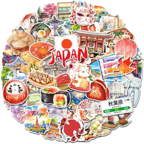 100PCS Japanese Stickers, Waterproof Japan Travel Stickers