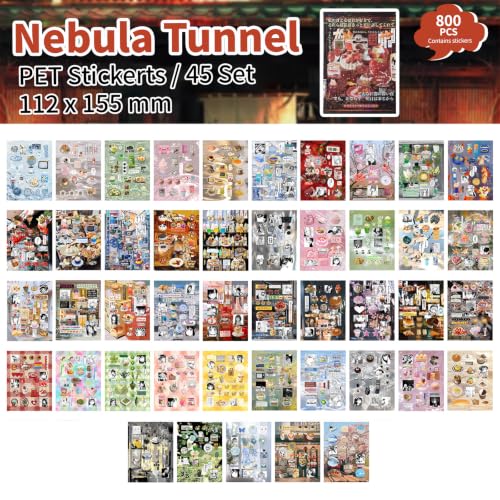 Uideyvi Japanese Comic Style Sticker Scrapbooking Supplies for Junk Journal, 45 Sheets Stickers TZ013008 - color: Uideyvi Japanese Comic Style Sticker TZ-013-008