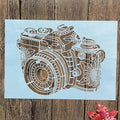 TIAMECH A4 Reusable Mandala 3D Camera Stencil for Painting - style: 3D Camera