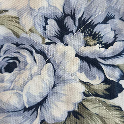 CUSHYSTORE 2 Layers Coasters Saucers Canvas Floral Botanical Fabric 4", 6 Pack - Blue Rose Garden - color: Blue Rose Garden