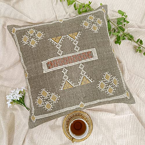 Trade Star Pure Cotton Sabra Sofa Pillow Cover Kilim Pillow Cover Decoration Throw Pillow Cover Highly Durable Authentic Breathable Farmhouse Cushion Case for Outdoor and Indoor - color: Pattern 12
