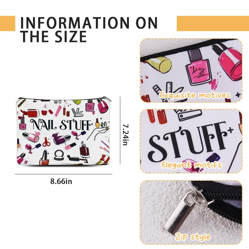ShiQiao Spl Nail Stuff Manicure Organiser Bag for Women Christmas Birthday Gifts for Girls Nail Polish Tool Accessories Organiser Pouch for Manicurist Manicure Tool Storage Makeup Bag Pouches