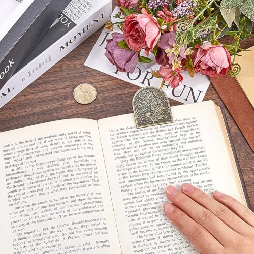 CRASPIRE Travelers Note Book Clip Alloy Vintage Flower Butterfly Theme Metal Antique Bronze Decorative Journal Page Binder Clips for TN Travelers Art Journaling Reading Decoration Accessories - style: Flower