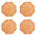 Phantomon 8 Inch Doilies Crochet Round Lace Doily Handmade Placemats 100% Cotton Crocheted Coasters, Pack of 4 (Yellow) - color: Yellow