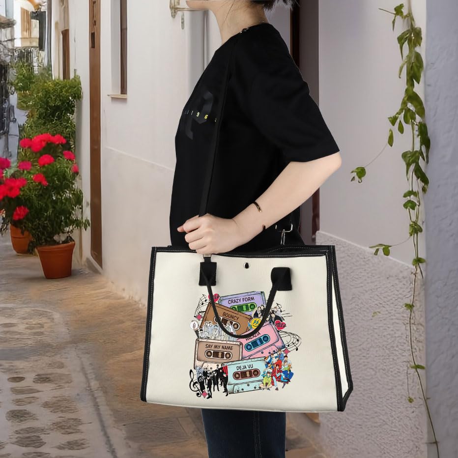 WZMPA Korean Group Fans Tote Bag Concert Fans Gift South Korea Singer Reusable Grocery Bag Concert Merchandise - color: My Name-tb