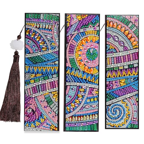 Tontut 3pcs Diamond Art Painting Kit Bookmarks, Star River Exquisite General DIY Bookmarks, Lightweight and Durable for Reading Lovers - color: Star River
