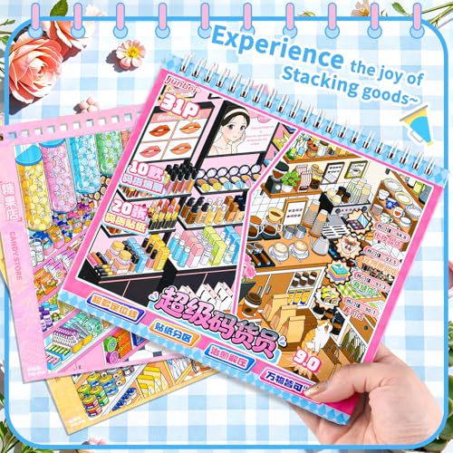 10Pcs Big Size 3D Stickers Scene Book Scenes Sticker - color: Multicolor