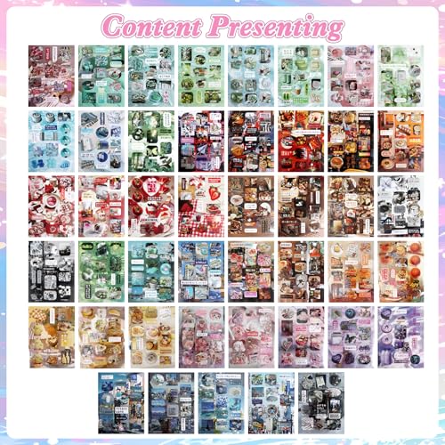 600Pcs Japanese Sticker Book for Journaling Adult, Cute Scrapbook Stickers - style: Db 45 Sheet Old Dream