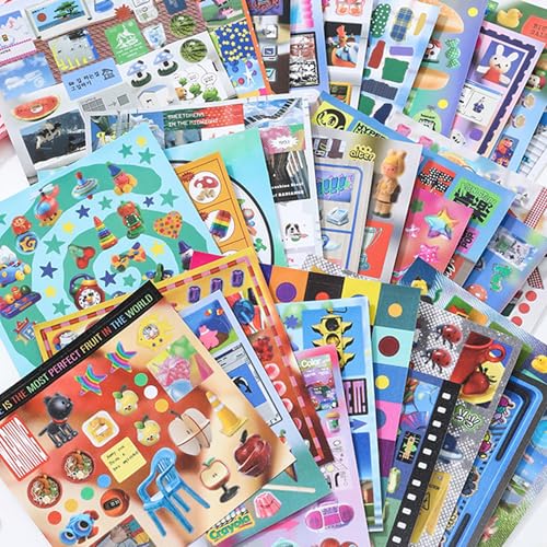 2 in 1 Sticker Book, Cyberpunk Retro Futuristic - color: Retro-futuristic 2in1