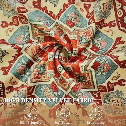 Boho Soft Vintage Velvet Throw Pillow Covers 24x24 in, 2 Pack - color: Orange, size: 24" x 24" (Pack of 2)