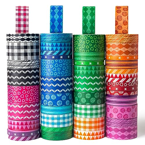 Shindel 50 Rolls Washi Tape Set, 50 Rolls Craft Tapes Decorative Tape - size: Small