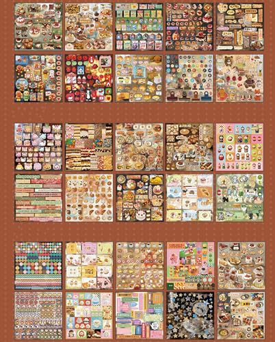 TIAMECH Scenery Notes Brown Japanese Food Stickers Book - color: Scenery Notes