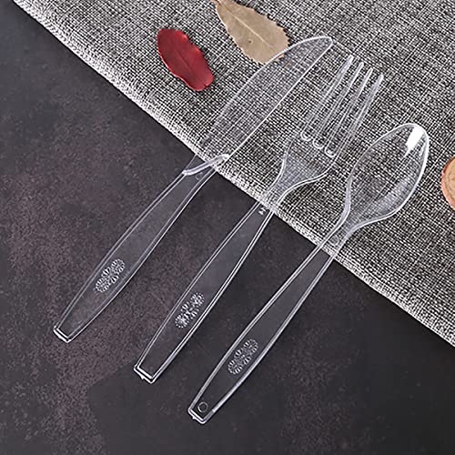 MOACOCK 200 Count Heavy Weight Clear Plastic Spoons - color: Clear