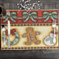 DaDa Bedding Gingerbread Snowman Sweets Placemats - Set of 4 Festive Christmas Wreath Holiday Tapestry - Cotton Linen Woven Dining Table Mats - 13” x 19” (12917) - color: Gingerbread