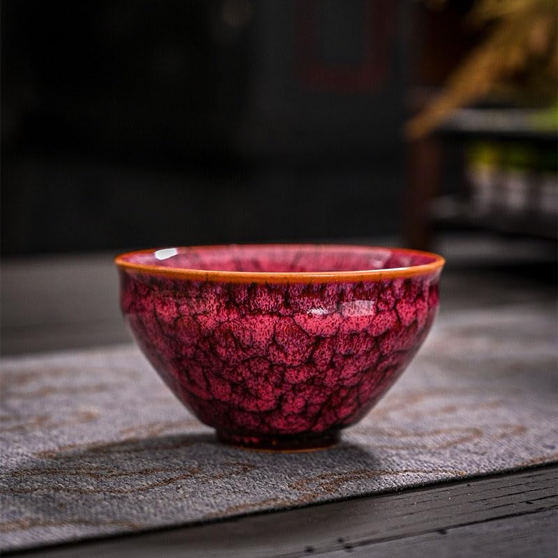 chinese tea cups,gongfu Ceramic Teacup Set, 4.06 oz (120 ml), Set of 5, 5 Colors