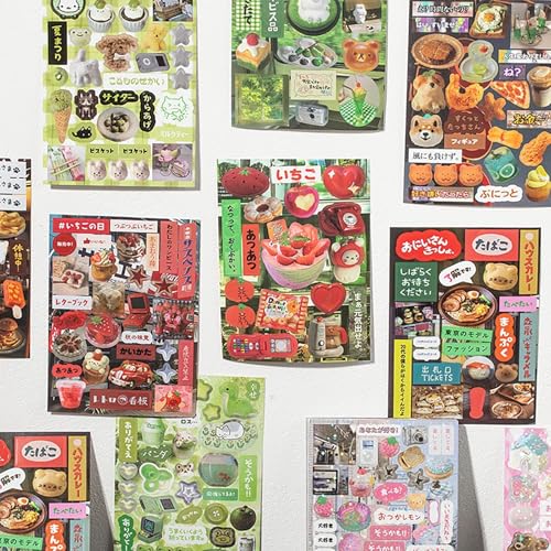 Japanese Sticker Book,45 Sheets Heisei Retro Romantic Memory Series Comic Manga Style Cute Stickers Book Aesthetic for DIY Kawaii Scrapbooking Journaling Handbook Decoration (Memory) - color: Memory