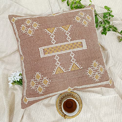 Trade Star Sabra Kilim Pillow Cover Beautiful Farmhouse Cushion Cover 100% Cotton Premium Quality Cushion Case Indian Design Fall Decor Cushion Case Sofa Pillow Cover for Home Decor 18x18 Inches - color: Pattern 13