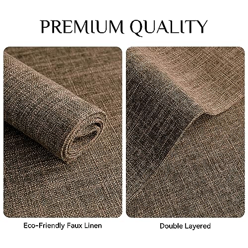 Softalker Faux Linen Cloth Placemats Set of 4-12 x 18 Inch, Brown - color: Brown, size: 4pc