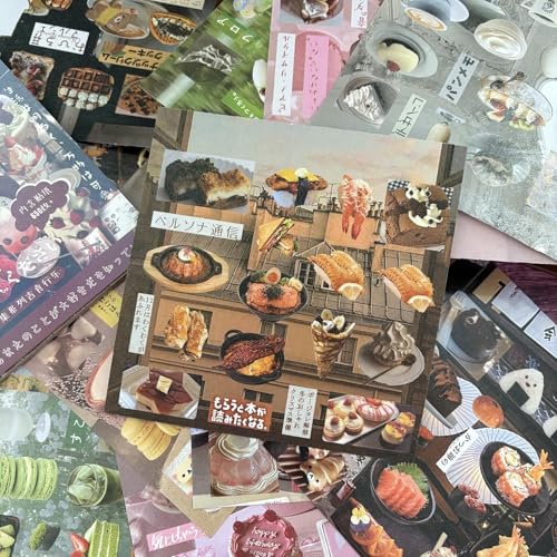 Japanese Stickers Book for Scrapbooking S,Desserts Japanese Stickers - color: Gourmet