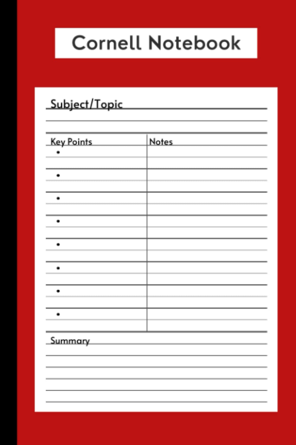 Cornell Notebook: Compact 6 x 9", Student Cornell Method Notebook, Revision Planner. For School, College, Lectures, Teaching, Course Work. For Easy, Organised Notes and Faster Exam Revision.