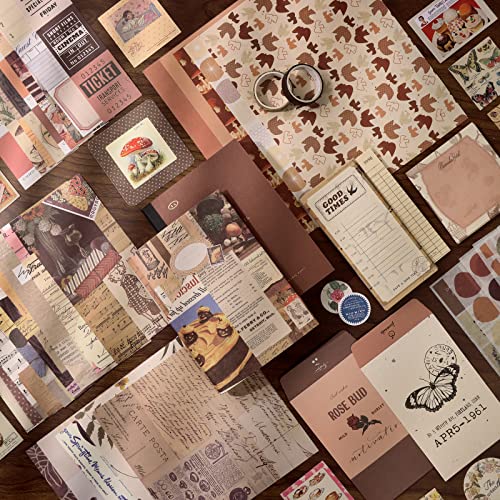 Draupnir Vintage Scrapbook Kit(346pcs), Bullet Junk Journal Kit with Journaling/Scrapbooking Supplies, Stationery, A6 Grid Notebook with Graph Ruled Pages, DIY Gift for Teen Girl Kid Women - Vintage - color: Vintage