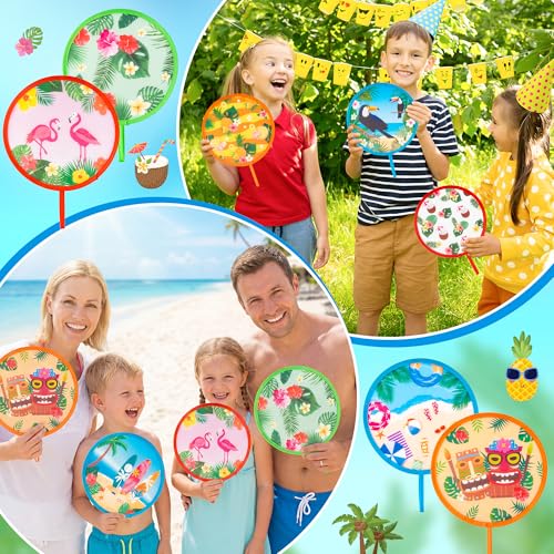 R HORSE 50Pcs Summer Hawaiian Folding Fans Bulk Tropical Handheld Fan Gifts - color: Beach