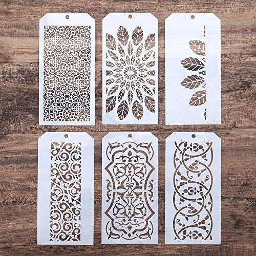 DIY Decorative Stencil Template for Scrapbooking Painting on Wall Furniture Crafts,Set of 6 (Border) - color: Border