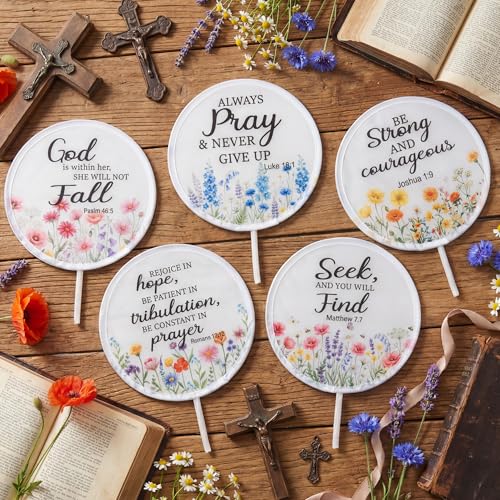 R HORSE 50Pcs Christian Church Fans Bulk Wildflower Folding Handheld Fan - color: Wildflower