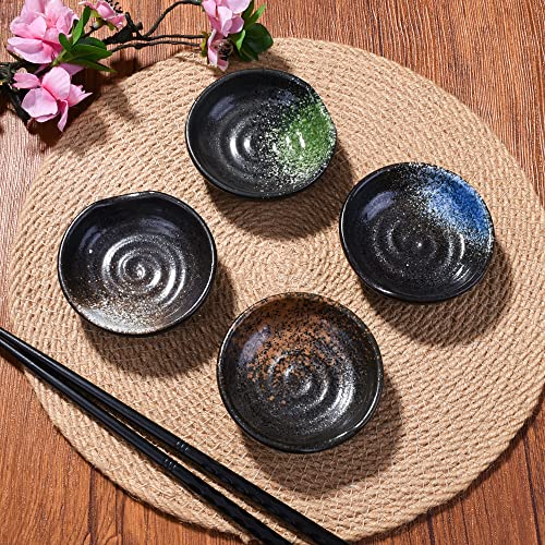 Ceramic Dipping Bowl Set of 4, 3.15 Inch Porcelain Small Sauce Dishes - color: QK