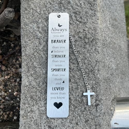 Bible Bookmarks Book Markers, Metal Christian Bookmark Gift Accessories (Always Remember You are Brave) - style: Always remember you are brave
