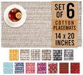 Urban Villa Two Tone Placemat Cotton Tablemat 14x20 (Set of 6) Eggshell - color: Egg Shell, size: 14" x 20"