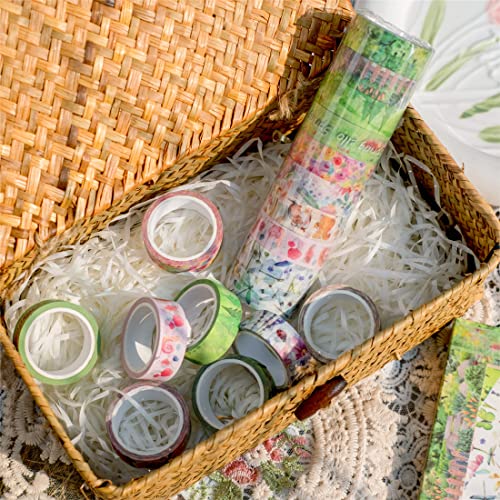 YUBBAEX 10 Rolls Four Seasons Washi Tape Set Green Grass Flowers Masking Decorative Tapes (Spring) - color: Spring