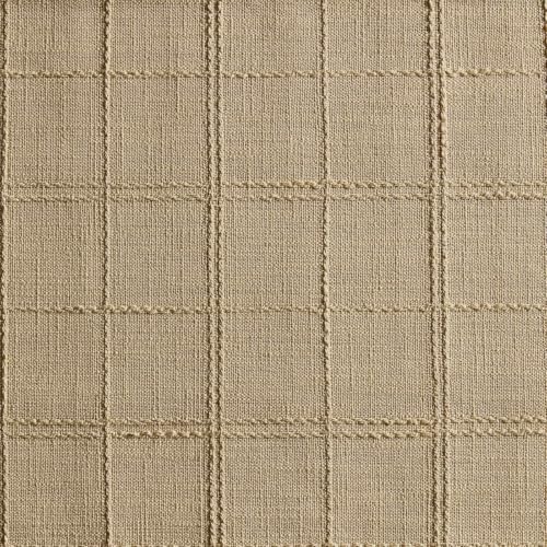 ZeeMart Linen Checked Farmhouse Placemats Set of 4, Camel 13x19in - color: Camel, size: Set of 4