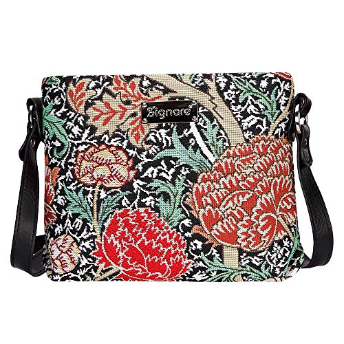Signare Tapestry Crossbody Bag Sling Shoulder Purse for Women - color: Cray