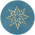 ALPHA Living HOME Beaded Table Mat, 13" Round, Gold Teal - color: Gold Teal, size: Set of 1