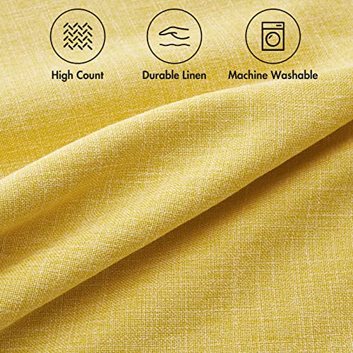 MIULEE Pack of 2 Decorative Linen Burlap Textured Pillow Covers Farmhouse Boho Accent Pillowcases Spring Home Decor for Couch Sofa Bedroom Living Room 16x16 Inch Yellow - color: Yellow, size: 16" x 16" (Pack of 2)