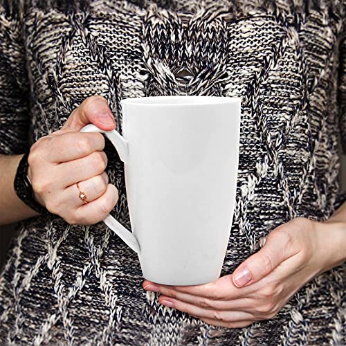 amhomel Porcelain Tea Mug with Infuser and Lid, 16 Ounce Ceramic Tea Cup for Loose Leaf, Coffee, Cocoa and Milk, Tea Gift for Tea Lovers, Set of 2(White) - color: White