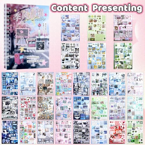 800Pcs Japanese Sticker Book for Journaling Adult, Cute Scrapbook Stickers - style: 800Pcs Pink Mailbox