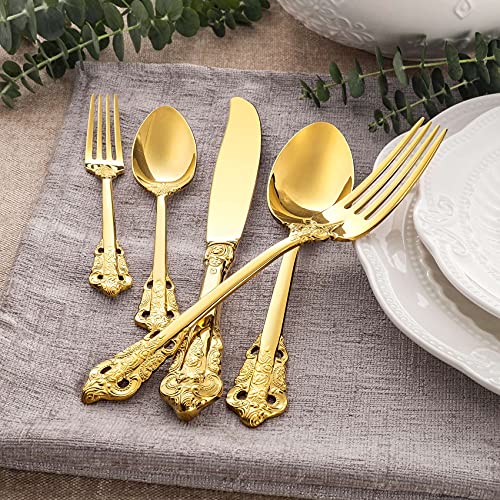 KEAWELL Luxury 4-Piece 18/10 Stainless Steel Teaspoon Set (Gold) - color: Gold