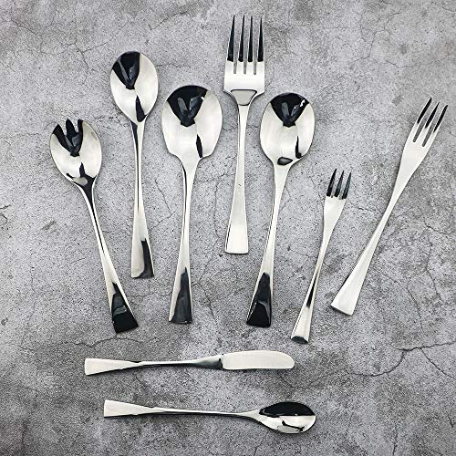 JASHII 18/10 Stainless Steel 4 Piece Mirror Polished Silver Cake Fork Pie Fork Silverware Server Utensil Set 15.1CM - color: Cake Fork