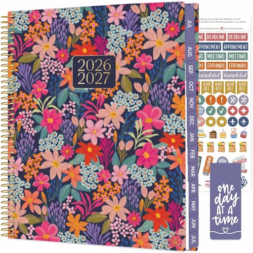 bloom daily planners 2026-2027 Planner (8.5” x 11") 13 Month Academic Year Organizer (July 2026 - July 2027) - Weekly & Monthly Agenda Book with Stickers & Tabs - Floral Fiesta - color: Floral Fiesta 2026-27, size: 8.5" x 11"