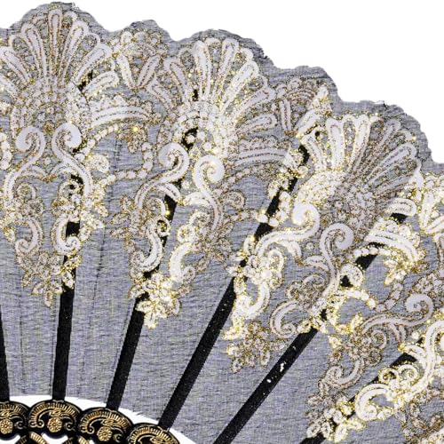 QIRMIZI 30 Pack Folding Handheld Fans,Silk Spanish Fan, Perfect for Weddings, Parties, and Dancing,Black - color: Black, size: 30 PACK