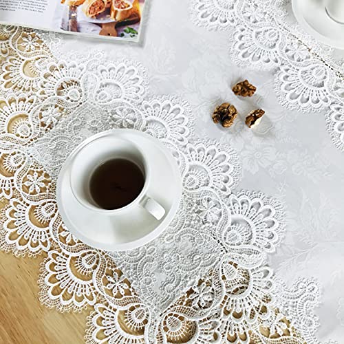 Lace Placemats Set of 6 Washable Off White 12x18inch - color: Carnation-white, size: 6pcs