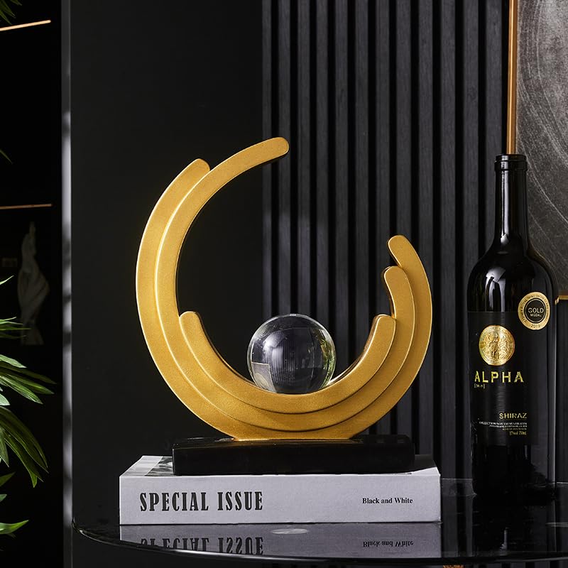 AWNR Modern Abstract Art Sculpture Living Room Aesthetic Decor - color: Gold