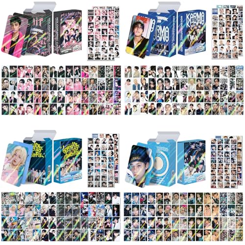 496pcs Stray Laser Photocards Set,Hollow Album Laser Photocard Lomo Card(240pcs Photocards+256pcs Stickers-Purple)