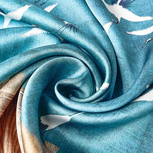 ANDANTINO 100% Mulberry Silk Scarf -21” Square Neckerchief with Gift Packed - color: Crane