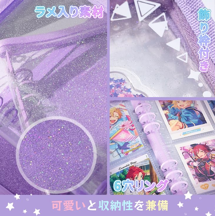 Card Binder for Girls with 4 Pocket Sleeves for 160 Cards (Blue)