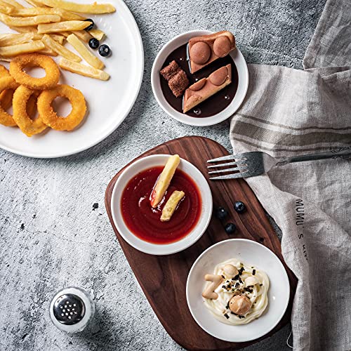 UIBFCWN 3 Oz Ceramic Dipping Bowls, Soy Sauce Dishes Set of 20, Dipping Sauce Cups/Bowls/Dishes for Kitchen, Mini Appetizer Plates for Condiment Sushi Ketchup BBQ Party, 4 Inch - size: 3 oz/4 in Round-20 Pack